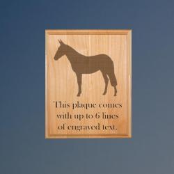 Genuine red alder farm animal plaque with an engraved farm animal design and text. 100+ farm animal designs to choose from.