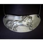 Friesian horse gorget pewter equestrian necklace - horse jewelry.