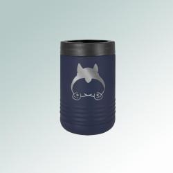 Custom engraved stainless steel vacuum insulated corgi beverage holder with personalized text and corgi design. 100+ corgi designs to choose from.