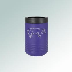 Custom engraved stainless steel vacuum insulated farm animal beverage holder with personalized text and design. 100+ farm animal designs to choose from.