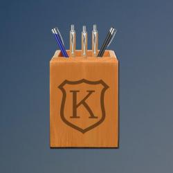 Engraved maple horse breed pen holder with with your choice of horse breed logo and personalized text. 25+ horse breed logos to choose from.