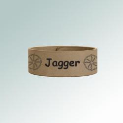 Custom engraved leatherette bracelet with you choice of horse breed logo and personalized text. Equestrian Jewelry