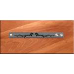 Custom engraved double horse leatherette equestrian bracelet.