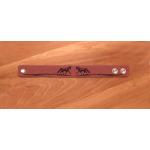 Equestrian jewelry trotting horses leatherette bracelet.  Horse Bracelet