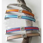 Antique silver sliding horse charm on a colorful bracelet makes a great horse jewelry gift.