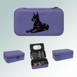 Leatherette doberman jewelry box with your choice of doberman design and personalized engraved text. 25+ Doberman designs to choose from.