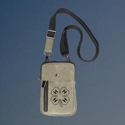 Custom engraved urban crossbody bag with your choice of 4-H logo and personalized text.