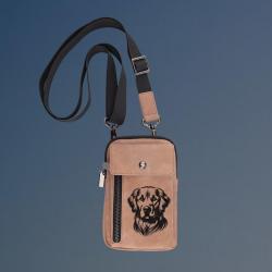 Custom engraved urban crossbody bag with your choice of golden retriever design and personalized text.