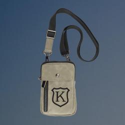 Custom engraved urban crossbody bag with your choice of horse breed logo design and personalized text.