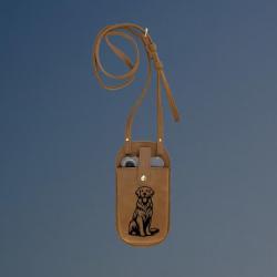 Personalized essential crossbody bag with your choice of golden retriever design and custom engraved text. Golden Retriever