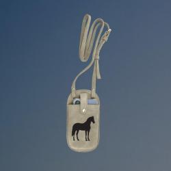Personalized essential crossbody bag with your choice of horse silhouette and custom engraved text. Horse Crossbody Bag