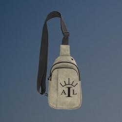 Custom engraved explorer horse breed logo crossbody bag with your choice of horse breed logo and personalized text.