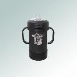 Custom engraved stainless steel farm animal sippy cup with your choice of farm animal design and personalized text. 100+ farm animal designs to choose from.