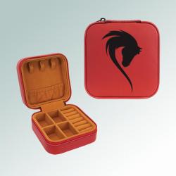 Horse silhouette travel jewelry box comes with engraved text and the horse silhouette of your choice. 85+ horse silhouettes to choose from.