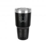 Custom engraved vacuum insulated 30 tumbler with your choice of horse breed logo and personalized text.