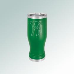 Custom engraved farm animal beer tumbler with engraved farm animal design and personalized text. 100+ farm animal designs to choose from.