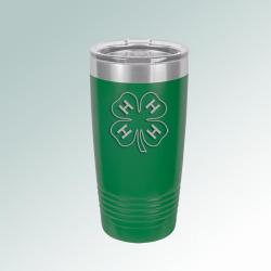 Custom engraved insulated 4-H tumbler with your choice of 4-H logo and personalized text. 4-H Logo Tumbler