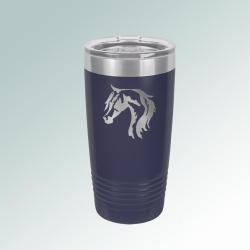 Custom engraved insulated horse tumbler with your choice of horse design and personalized text. 145+ horse designs to choose from.