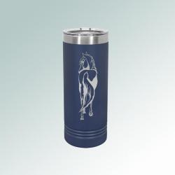 Custom engraved vacuum insulated horse silhouette skinny tumbler with your choice of silhouette and personalized text. 85+ horse silhouettes to choose from.