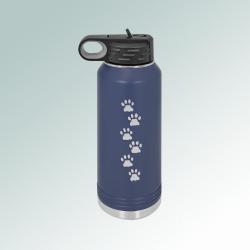 Personalized stainless steel dog water bottle with your choice of dog design and custom engraved text. 100+ doberman designs to choose from.