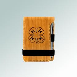 Custom engraved mini 4-H notepad and pen with a 4-H logo and personalized text. 6+ 4-H logos to choose from.