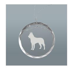 Personalized engraved Christmas ornament / sun catcher with text and dog design of your choice. Dog Ornament