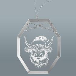 Personalized engraved Christmas ornament / sun catcher with text and horse design of your choice. Farm Animal Ornament