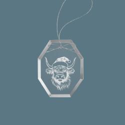 Personalized engraved Christmas farm animal ornament / sun catcher with text and farm animal design of your choice. 100+ farm animal designs to choose from.