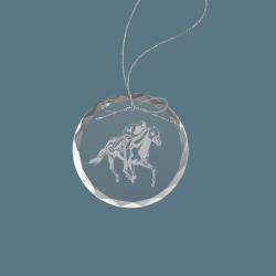Personalized engraved Christmas horse ornament / sun catcher with text and horse design of your choice. 145+ horse designs to choose from.