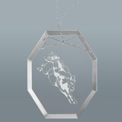 Personalized engraved Christmas ornament / sun catcher with text and rodeo design of your choice. Rodeo Ornament
