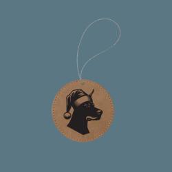 Custom engraved leatherette doberman ornament with custom text and a doberman design of your choice. 25+ Doberman designs to choose from.