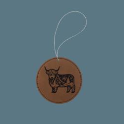 Engraved leatherette farm animal ornament with custom text and a farm animal design of your choice. 100+ farm animal designs to choose from.