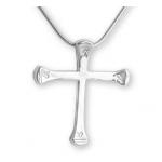 Horseshoe mails cross sterling silver equestrian jewelry necklace. Made in the USA