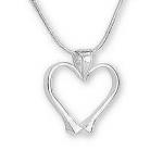 Horseshoe nail heart sterling silver equestrian jewelry necklace. Made in the USA