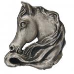 Horse with Flowing Mane Brooch - Pewter Equestrian Jewelry