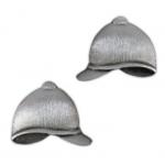 Small English Riding Hat / Helmut Post Earrings