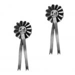 Pewter 1st Place Ribbon Post Earrings - Equestrian Jewelry
