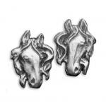Pewter Horse Post Earrings - Equestrian Jewelry