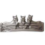 Horses with Moving Heads Barrette - Pewter