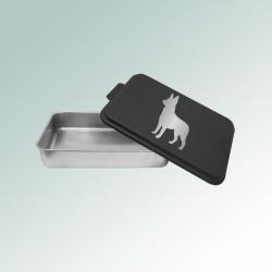 Personalized dog breed cake pan with engraved dog breed design and custom text. 100+ dog breeds to choose from.