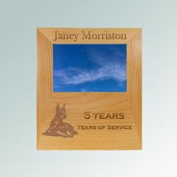 Personalized alder wood picture frame plaque with your choice of Doberman design and custom engraved text. 25+ Doberman designs to choose from.