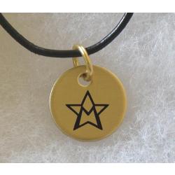 Engraved brass horse breed logo charm necklace.