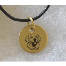 Brass charm necklace with engraved Golden