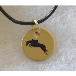Brass charm necklace with engraved horse silhouette of your choice. Horse Necklace