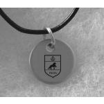 Silver charm necklace with engraved horse breed logo design of your choice. Equestrian Jewelry