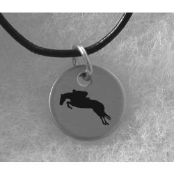 Silver charm necklace with engraved horse silhouette of your choice. Horse Charm Necklace
