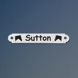 Engraved brass or silver horse silhouette saddle nameplate with choice of horse silhouette. 85+ horse silhouettes to choose from.