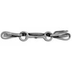 Pewter eggbutt snaffle bit with reins stock pin.