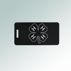 Engraved aluminum 4-H luggage tag with your choice of 4-H logo and personalized text. 6+ 4-H logos to choose from.