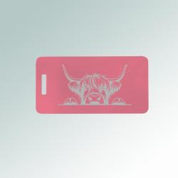 Engraved aluminum farm animal luggage tag with your choice of farm animal design and personalized text. 100+ farm animal designs to choose from.